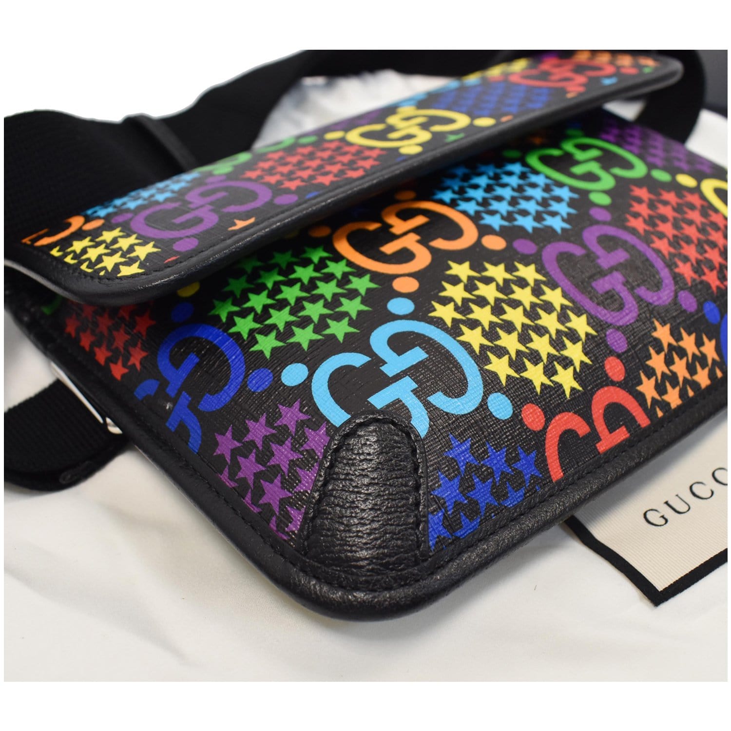 Gucci Interlocking GG Black Canvas Bum Bag –