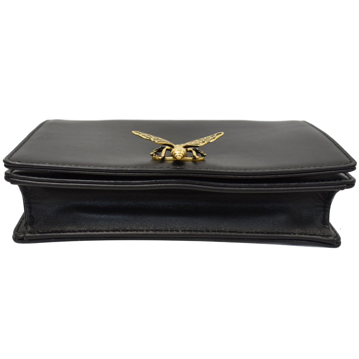 Christian Dior Bee Leather Pouch Clutch Bag Black - DDH