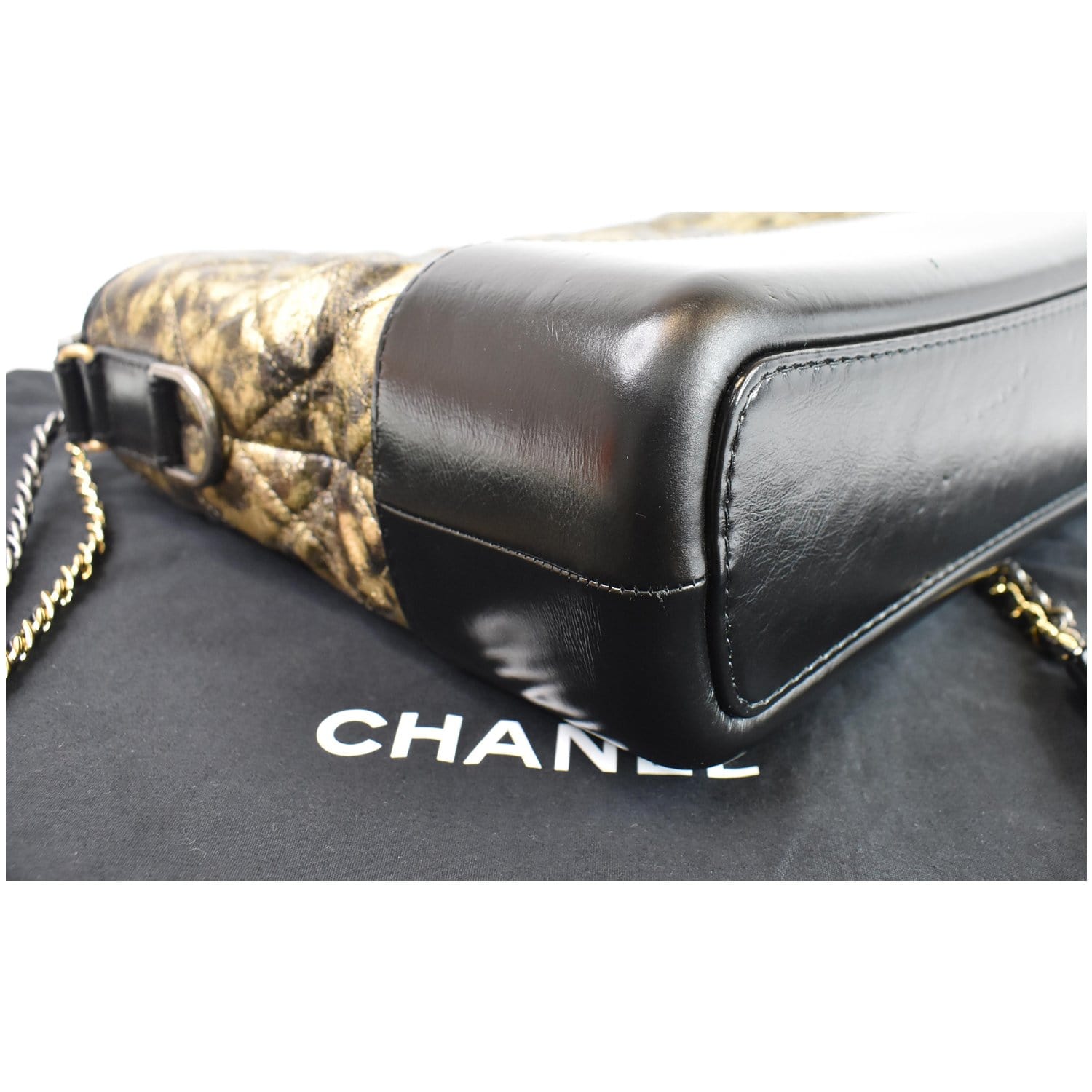 Chanel Gabrielle Classic Pouch-Black Calfskin With Gold Hardware - NEW