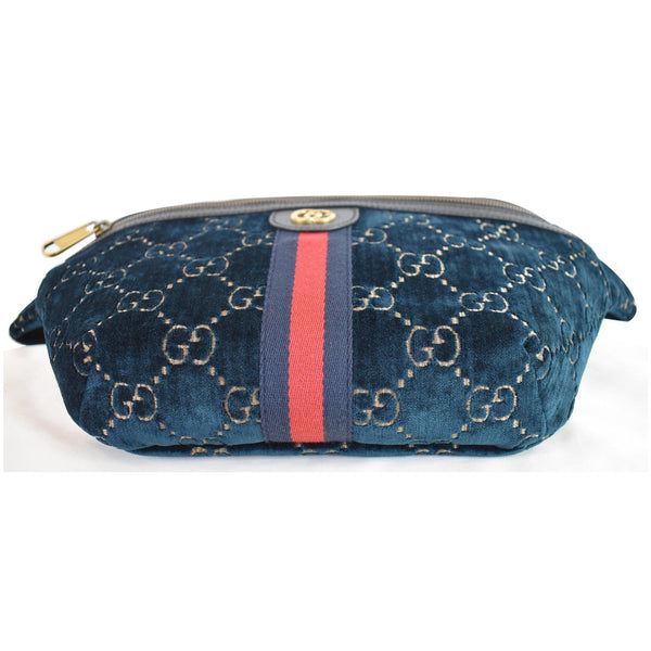 GUCCI GG Monogram Velvet Belt Bumbag Dark Blue 574968