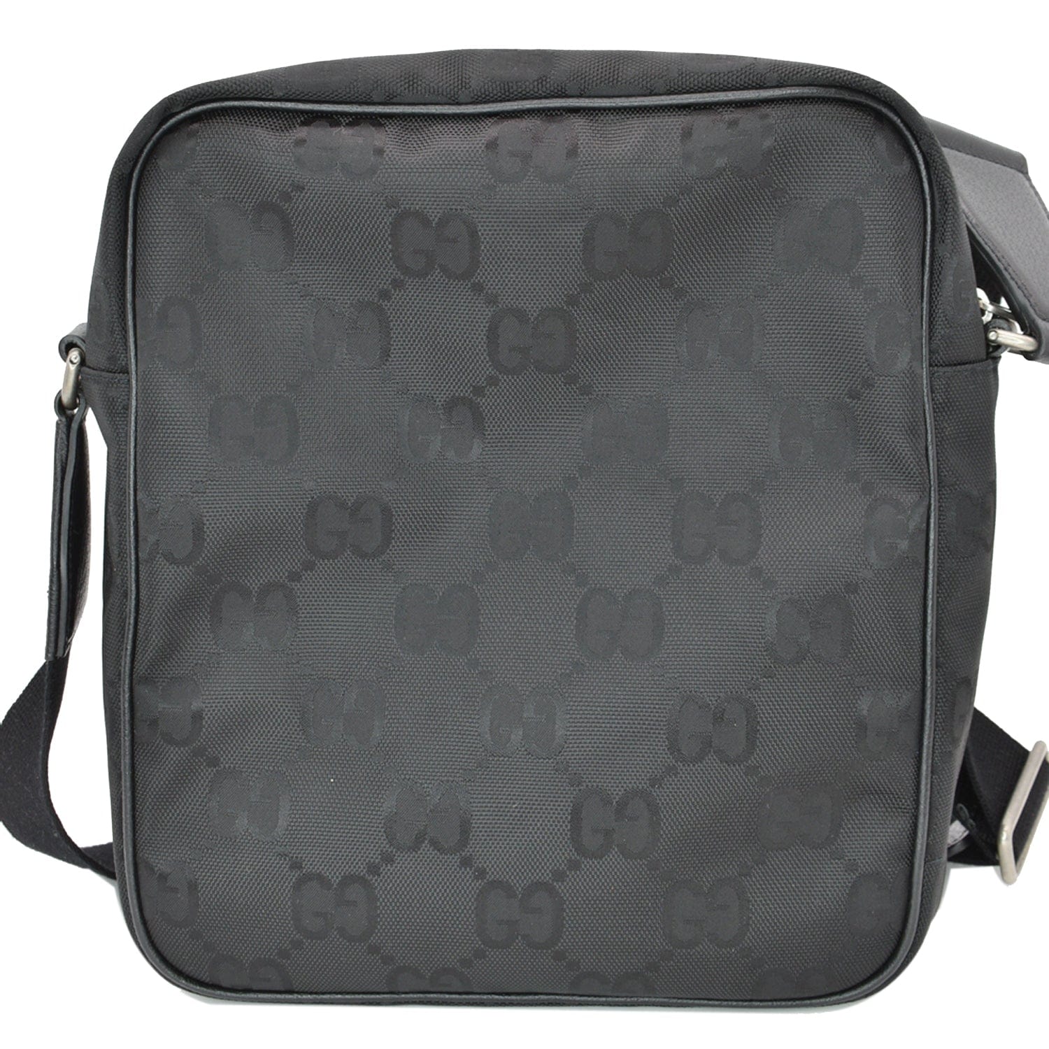 Vintage Gucci Black Nylon Leather Trim Shoulder Bag Purse 