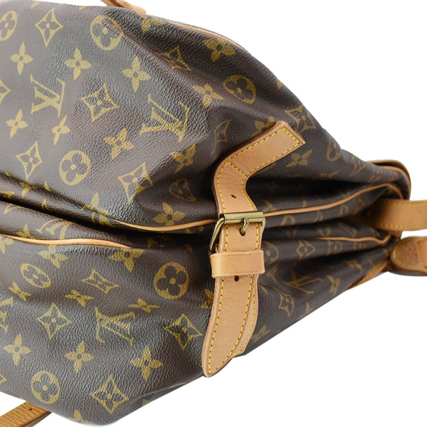 LOUIS VUITTON Saumur 43 XL Large Monogram Canvas Shoulder Bag Brown