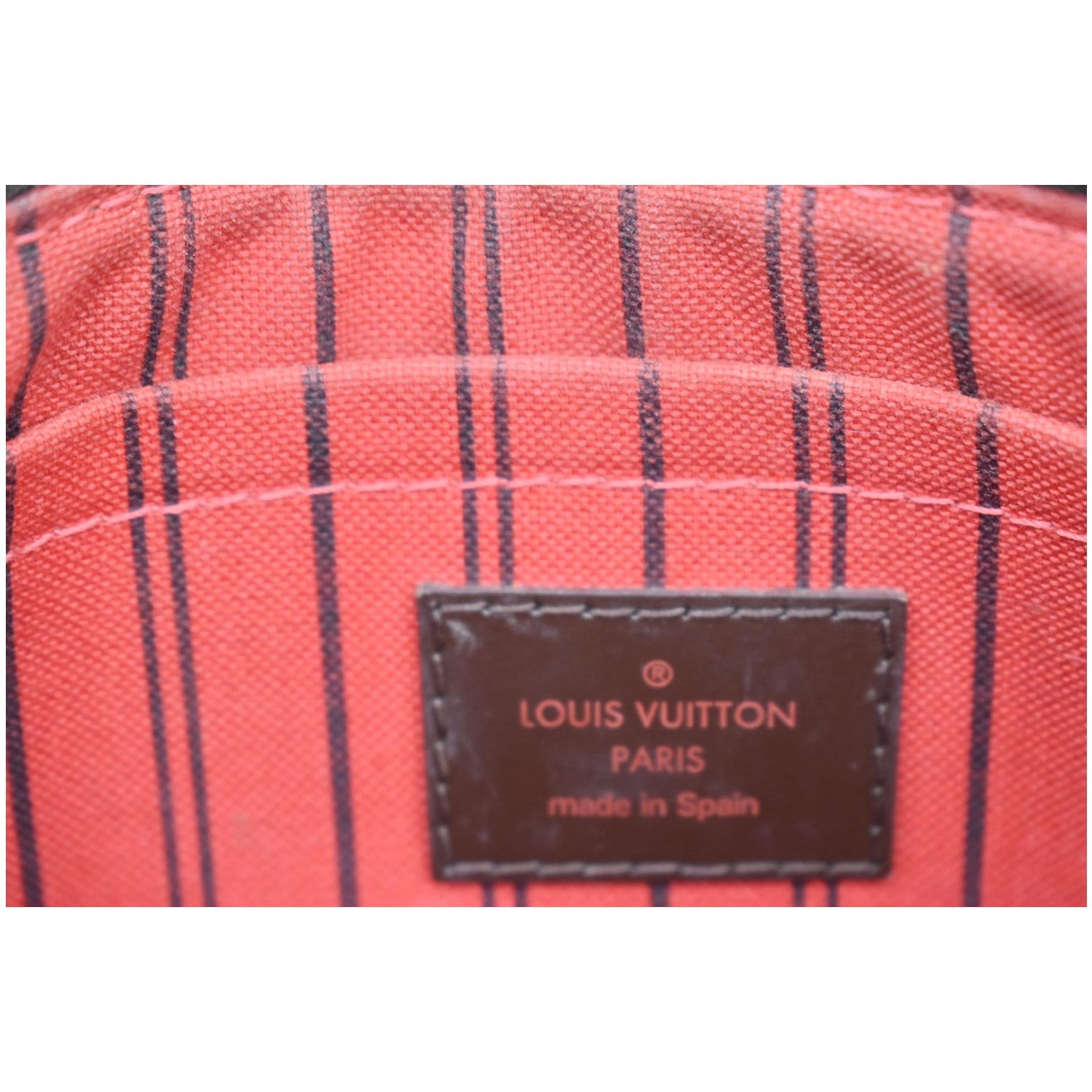 Louis Vuitton Damier Ebene Neverfull Pochette mm or GM Wristlet Pouch 27lv217s