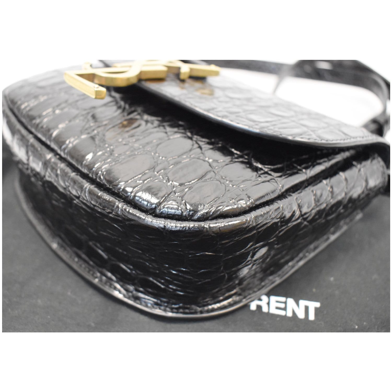 Saint Laurent Kaia Mini Leather Shoulder Bag in Black
