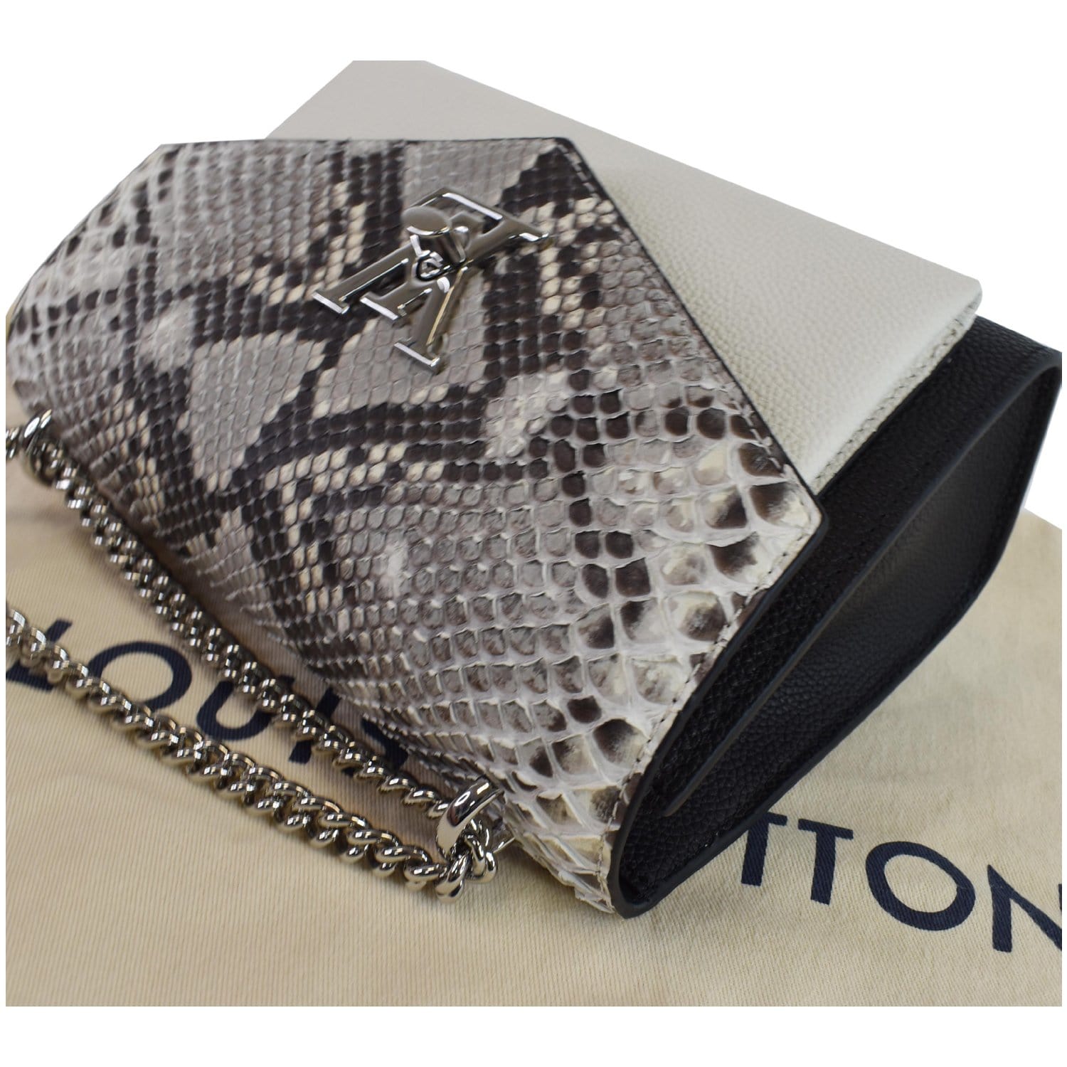 Louis Vuitton White Leather Mylockme Fleurs BB, myGemma
