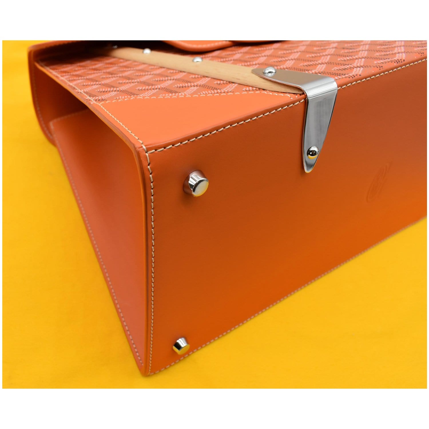 Goyard Orange Goyardine Coated Canvas and Leather Saigon MM Top Handle Bag  Goyard