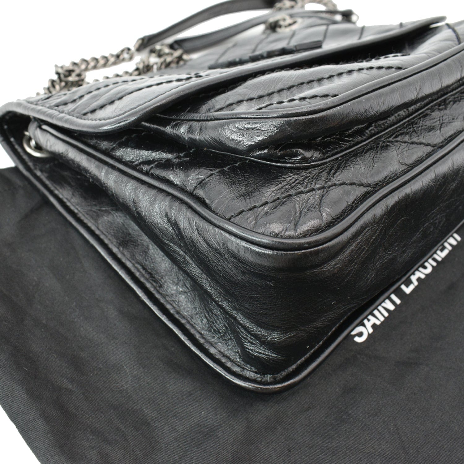 YSL Niki Black Studded Chevron Mini Crossbody Bag-Brand New Box