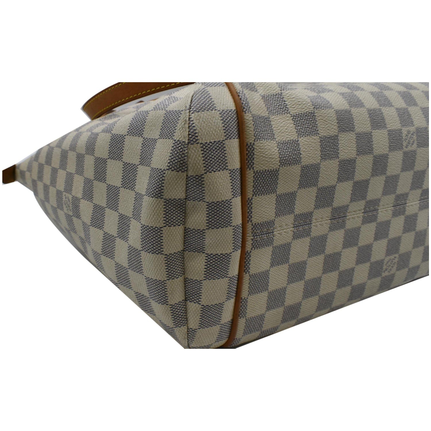 LOUIS VUITTON Totally GM White Checkered Coated Canvas Shoulder