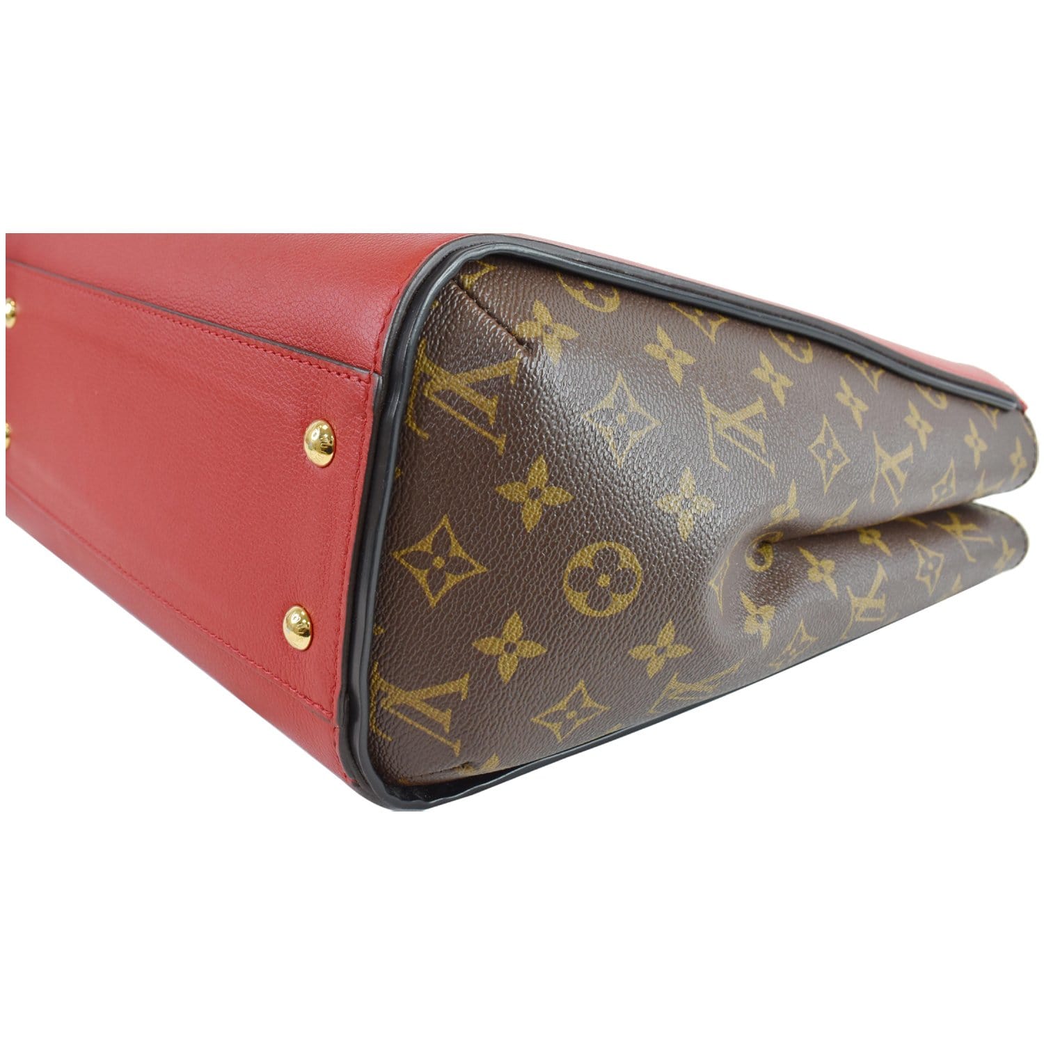 Louis+Vuitton+Kimono+Tote+MM+Brown+Red+Canvas+Leather+Monogram for sale  online