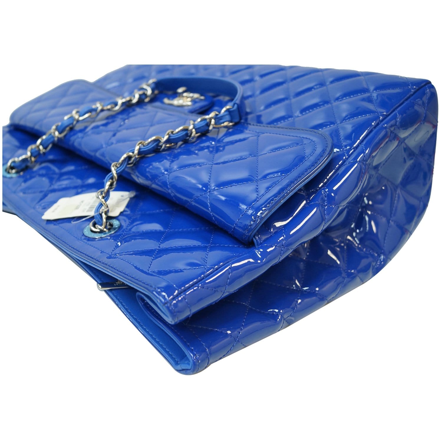 Chanel Luxe Ligne Zipped Tote Patent Small Blue 2140881