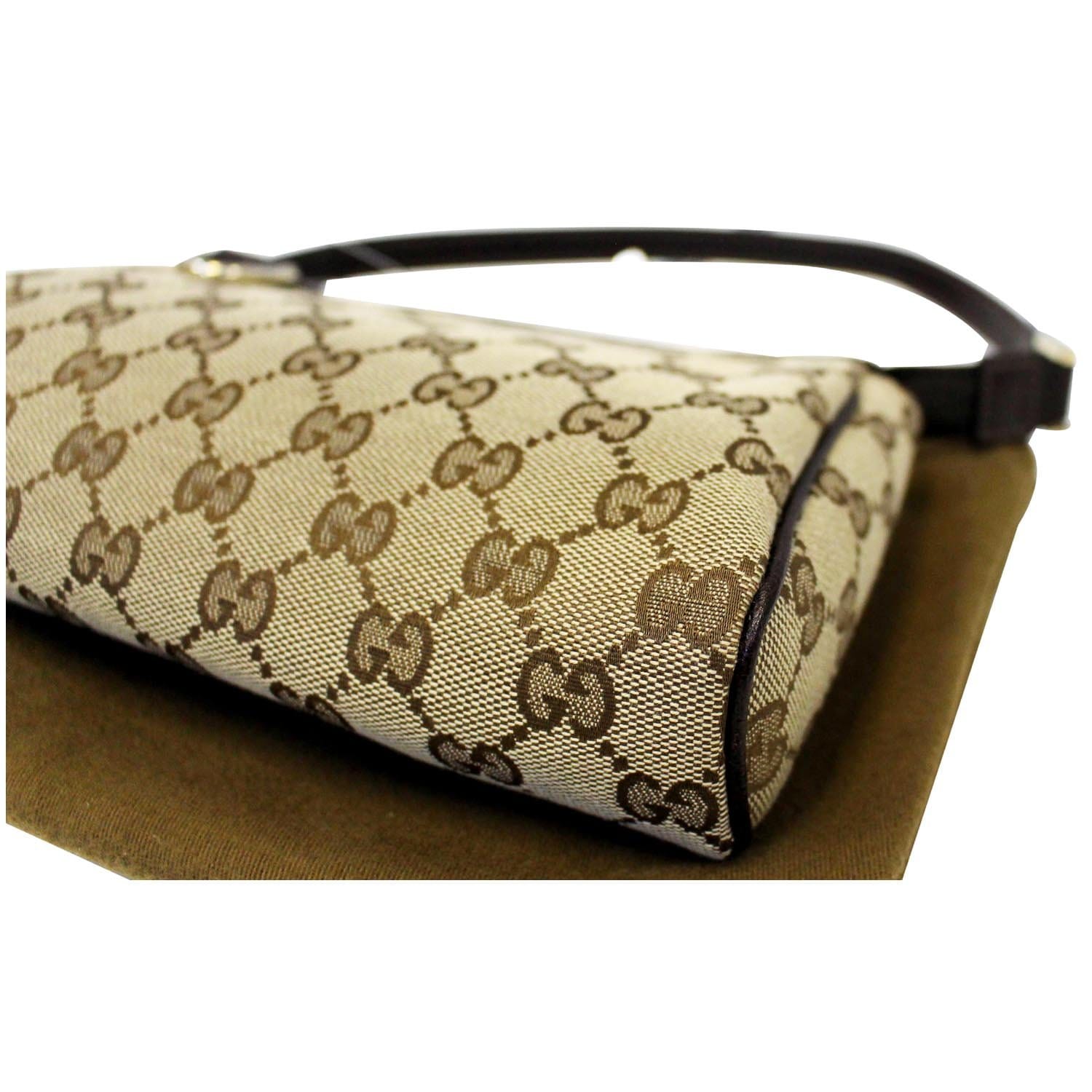 Gucci Monogram GG Pochette Shoulder Bag Brown