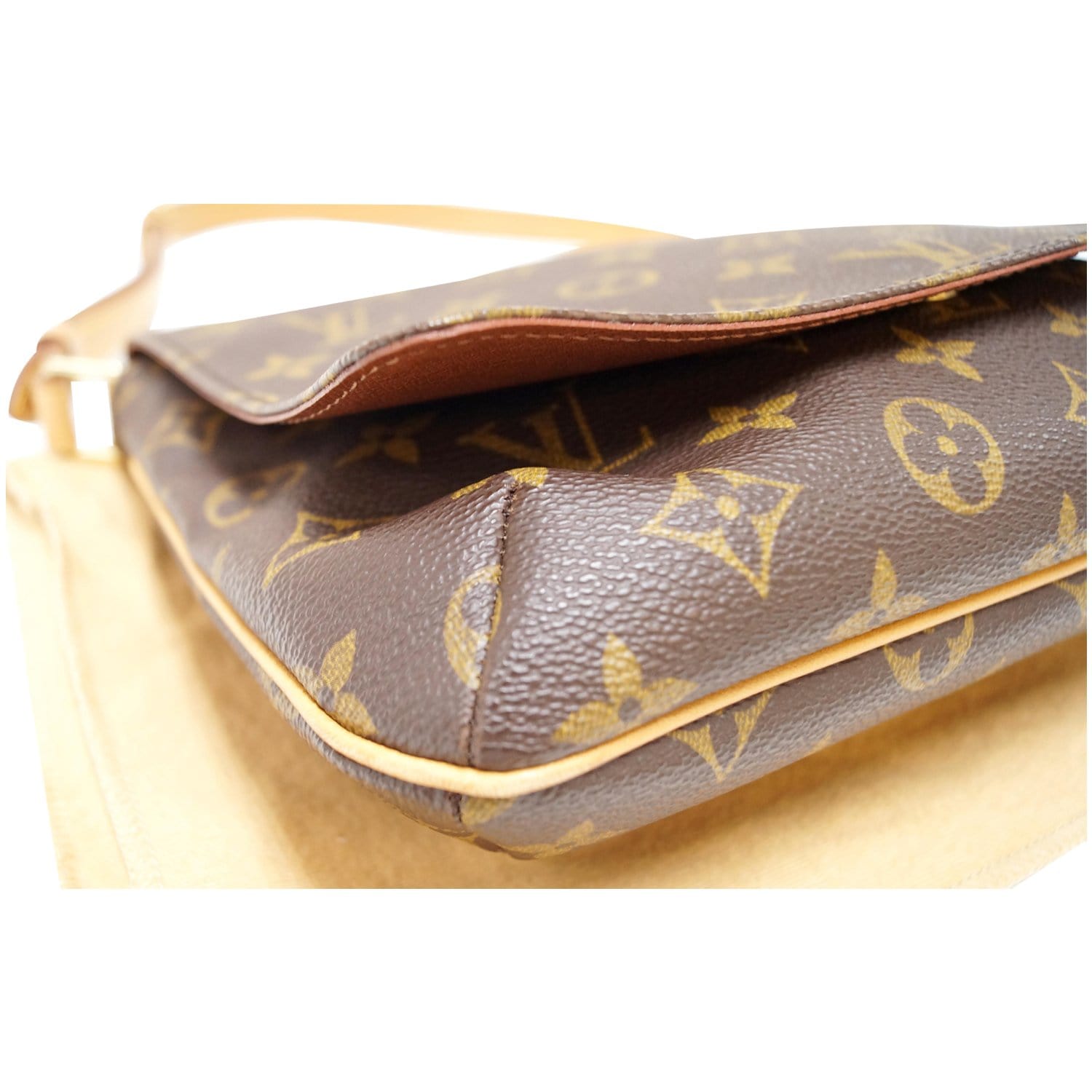 Pre-owned Louis Vuitton 2001 Monogram Musette Tango Short Strap In Brown