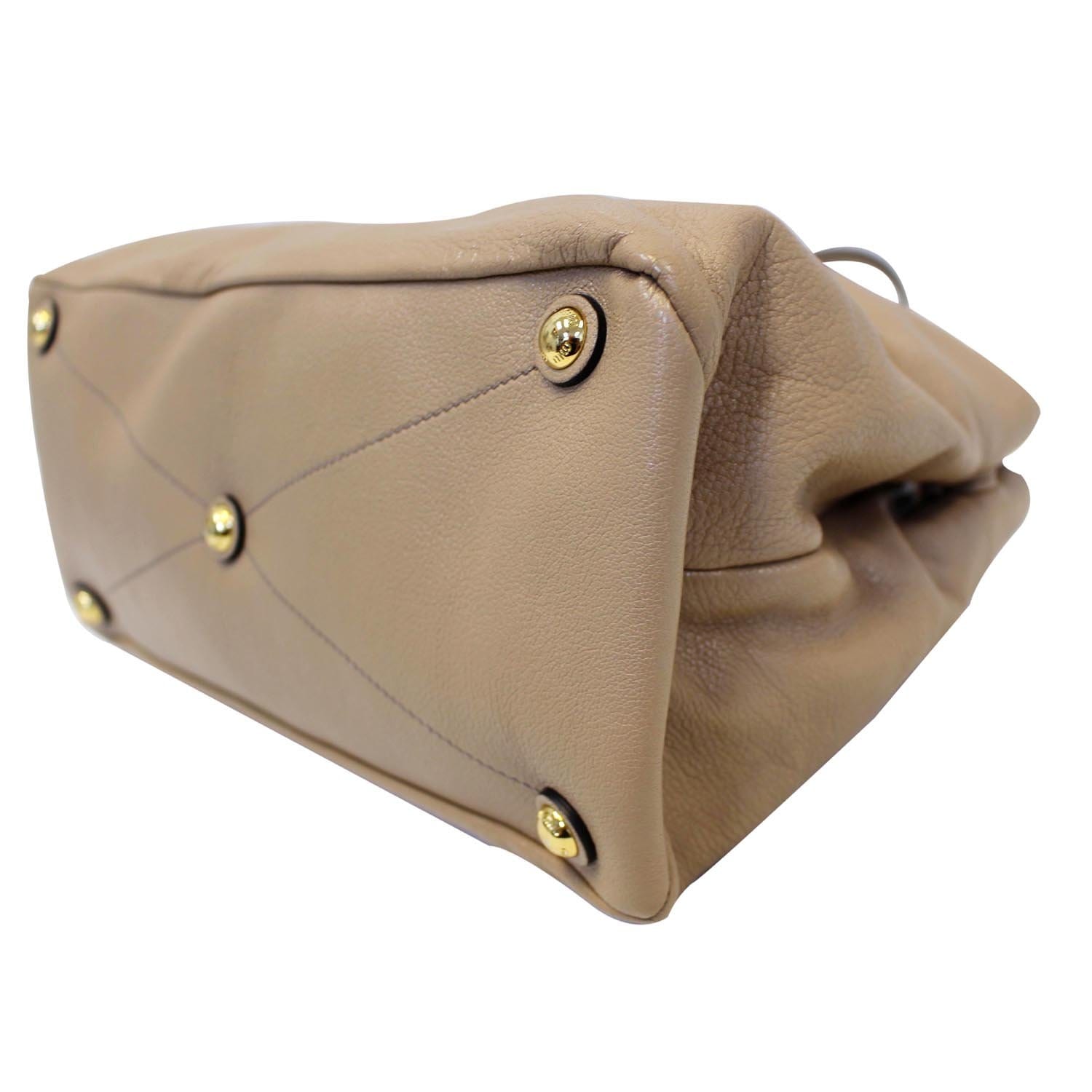 Miu Miu Tan/Yellow Madras Leather Shoulder Bag
