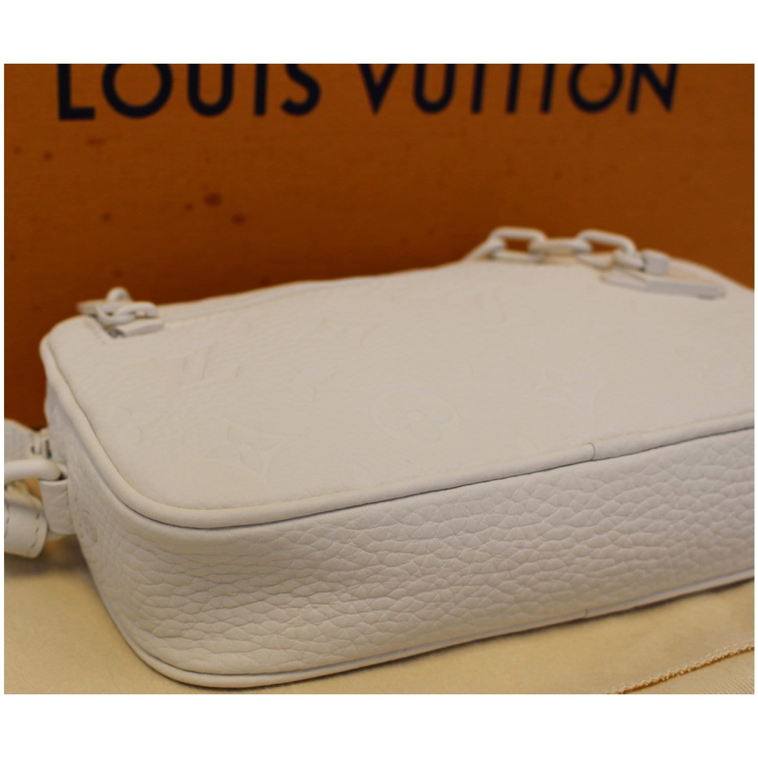 Louis Vuitton Pochette Volga Monogram White in Taurillon Leather with  Tone-on-Tone - US