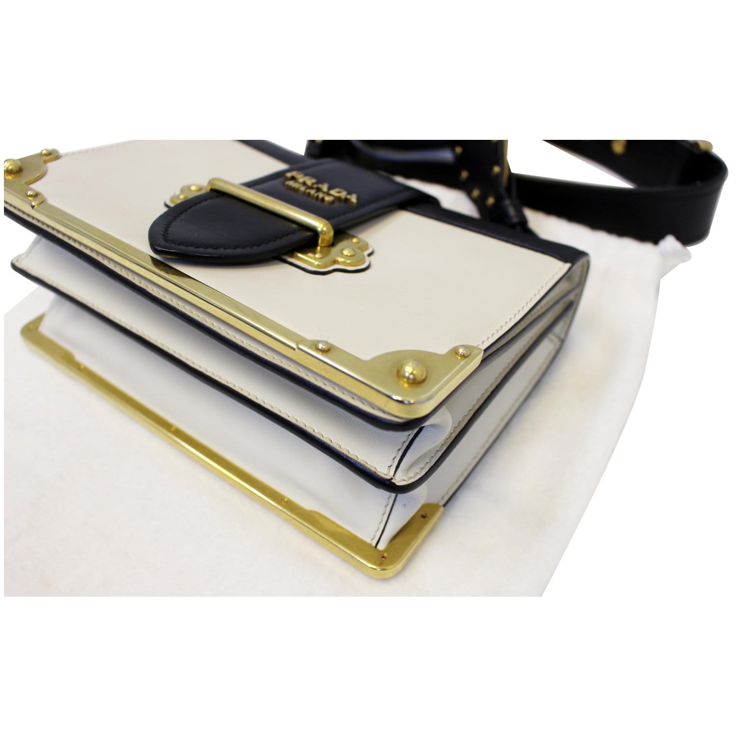 Prada Cahier Brown in Calfskin with Gold-tone - US