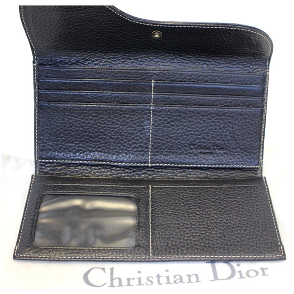 CHRISTIAN DIOR Saddle Leather Wallet Black-US