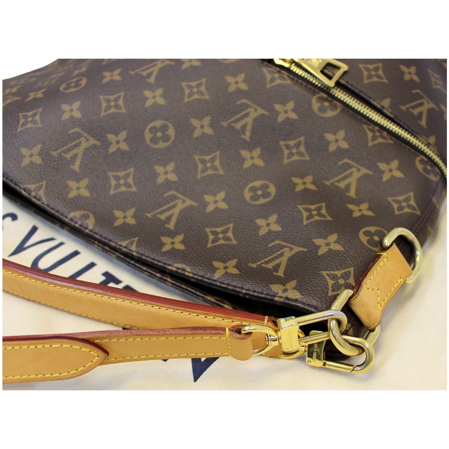 Louis Vuitton Brown Monogram Melie Leather Cloth ref.445092 - Joli Closet