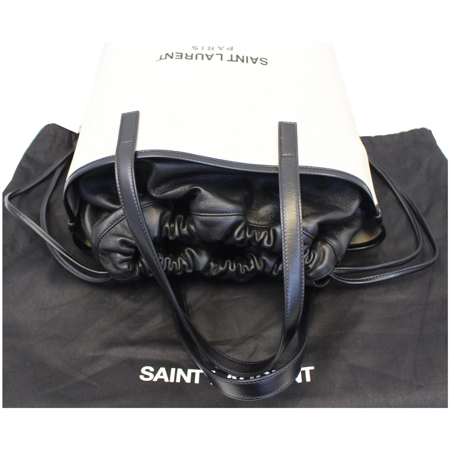 Saint Laurent Leather Monogram Bucket Bag
