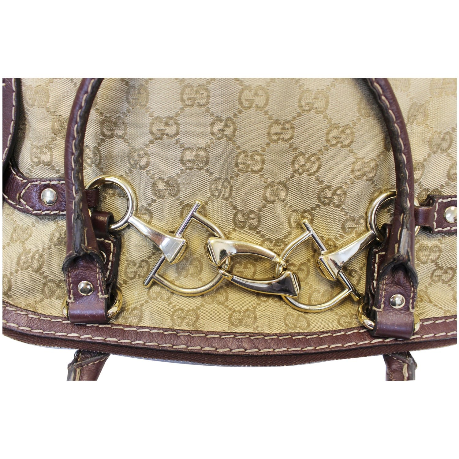 Gucci Pre-Owned Boston GG Canvas Horsebit Nail Bag - Farfetch