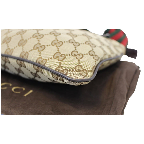 GUCCI GG Monogram Canvas Web Small Messenger Bag Beige 146309