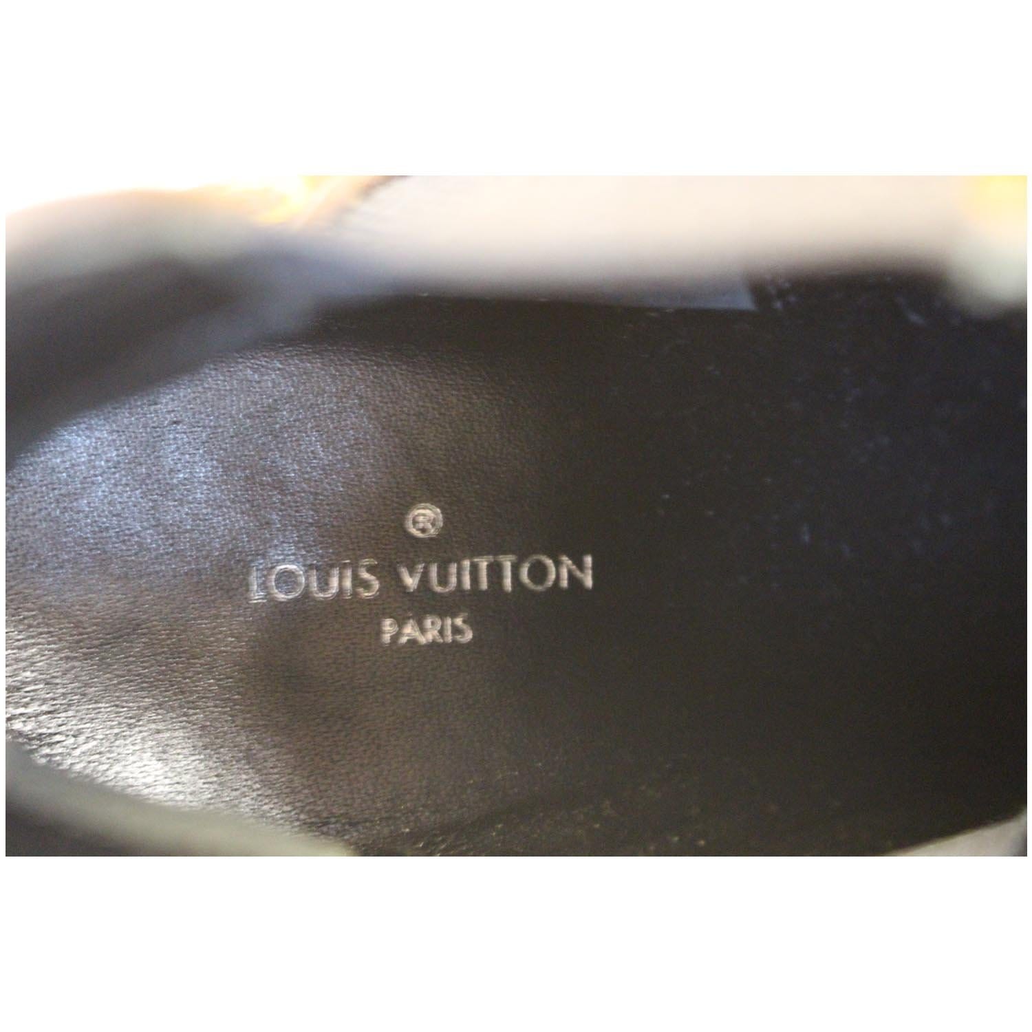 Louis Vuitton Black Leather & Mongram Canvas Biker Boots ref