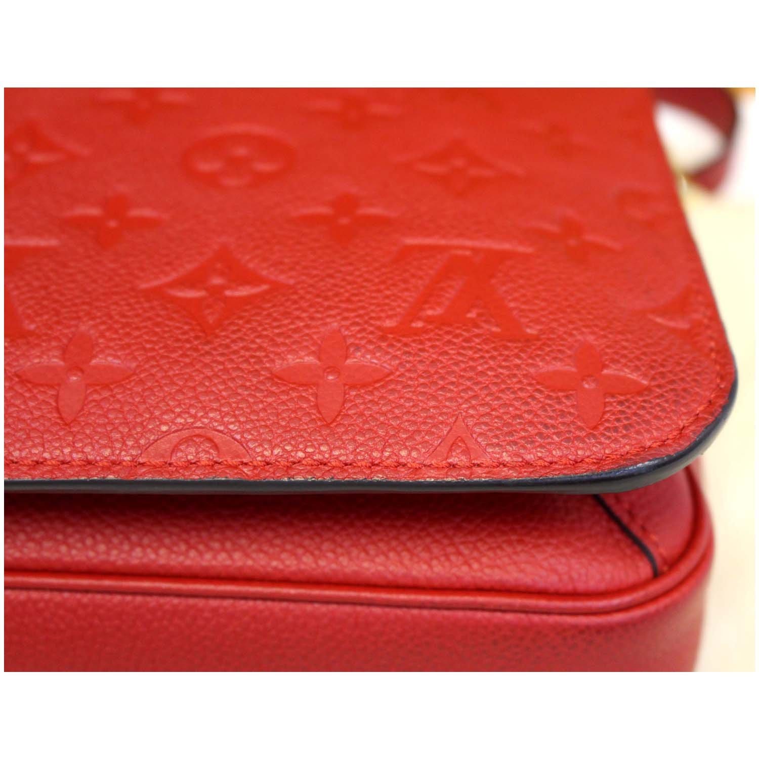 Louis Vuitton, Bags, Louis Vuitton Pochette Metis Empreinte Red Cerise  Leather Bag Ar228