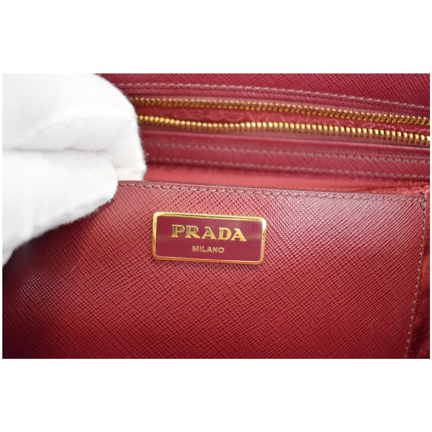 Red Saffiano Leather Shoulder Bag