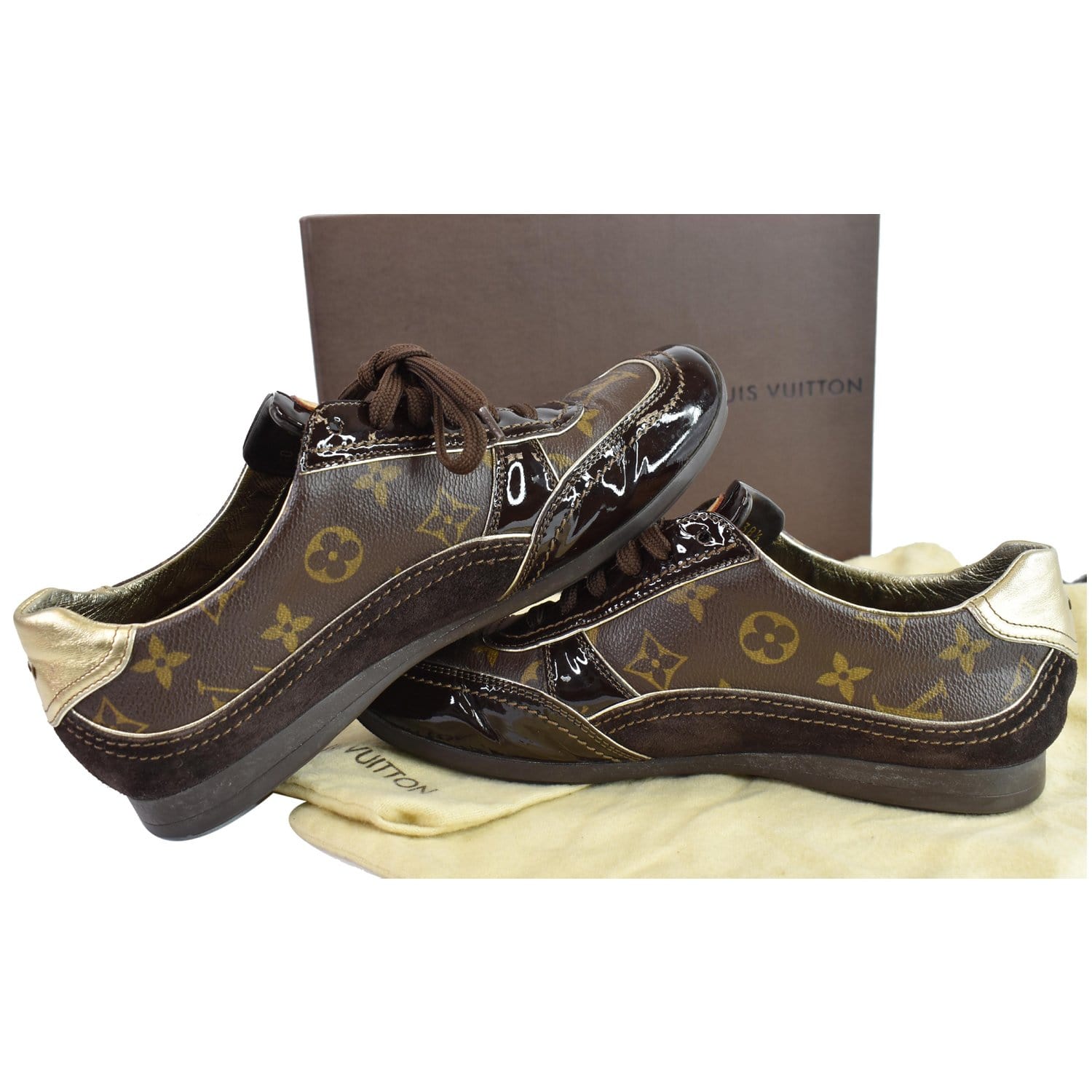 Vintage Authentic Louis Vuitton Zephyr Sneakers Brown Size 8.5 RARE