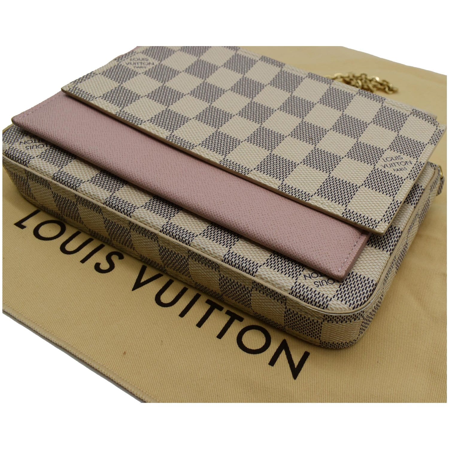 Sold at Auction: Louis Vuitton, Louis Vuitton - The Pochette FÃ©licie in  Damier Azur Canvas w/ Crossbody Chain