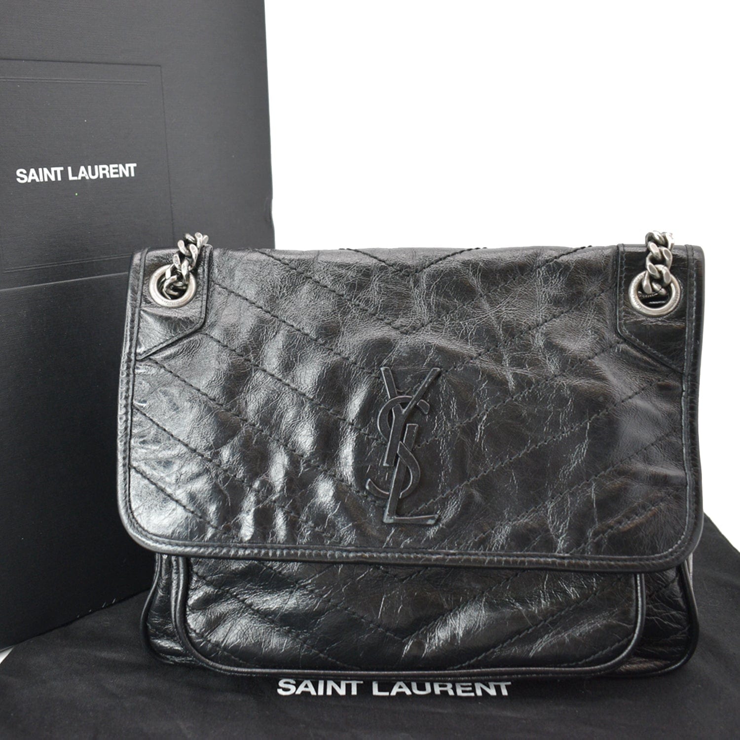 YSL Saint Laurent Niki Leather Crossbody Bag Large For Sale at 1stDibs