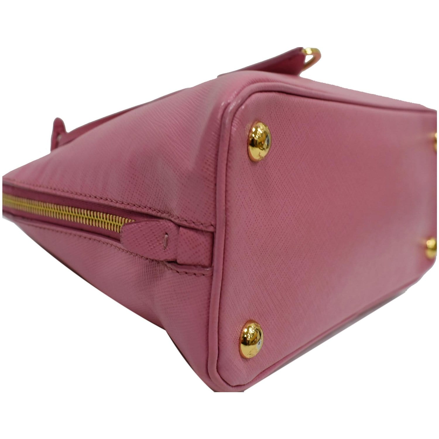 Sold at Auction: Prada Saffiano Pink Mini Leather Zip Up Hand Bag -  Crossbody Shoulder Strap