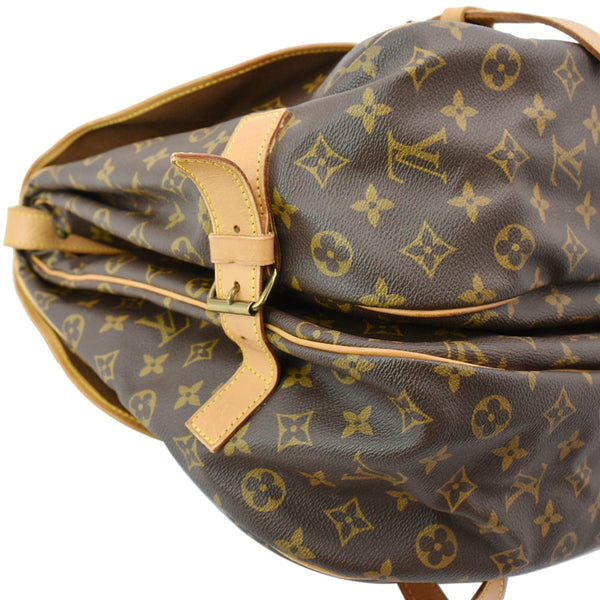 LOUIS VUITTON Saumur 43 XL Large Monogram Canvas Shoulder Bag Brown