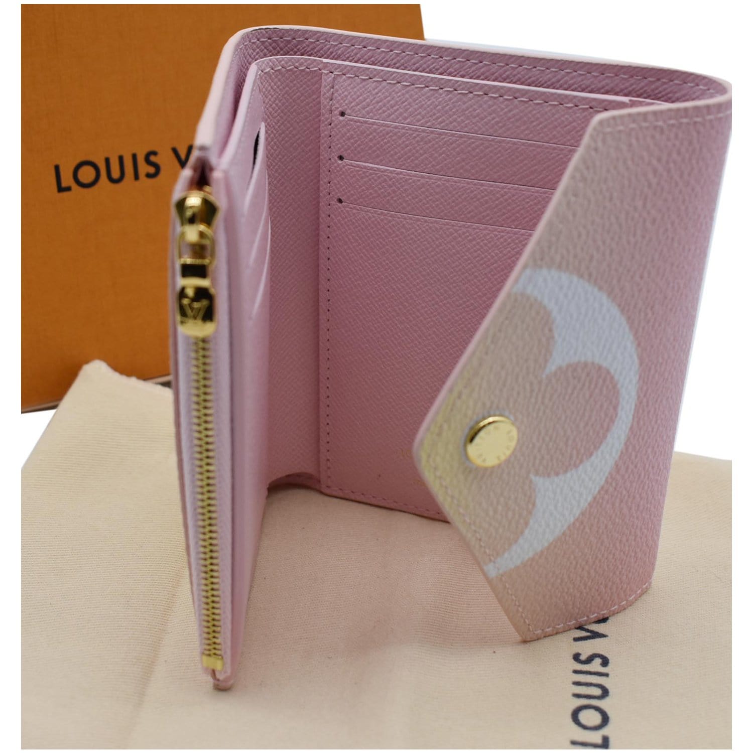 Louis Vuitton Victorine compact wallet Pink Patent leather ref