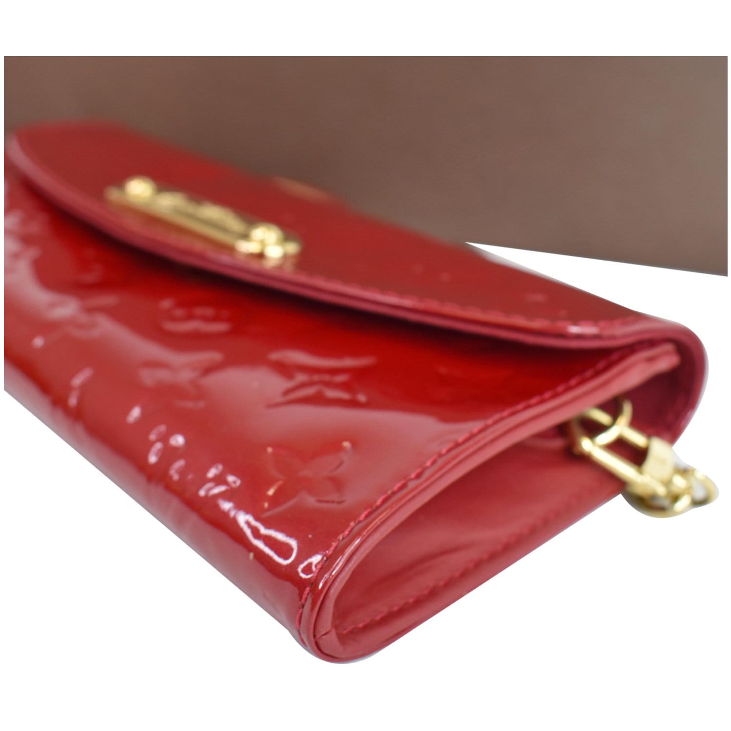 Sunset boulevard patent leather clutch bag Louis Vuitton Red in