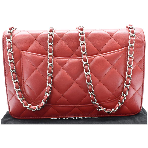 CHANEL WOC Lambskin Leather Chain Crossbody Bag Red