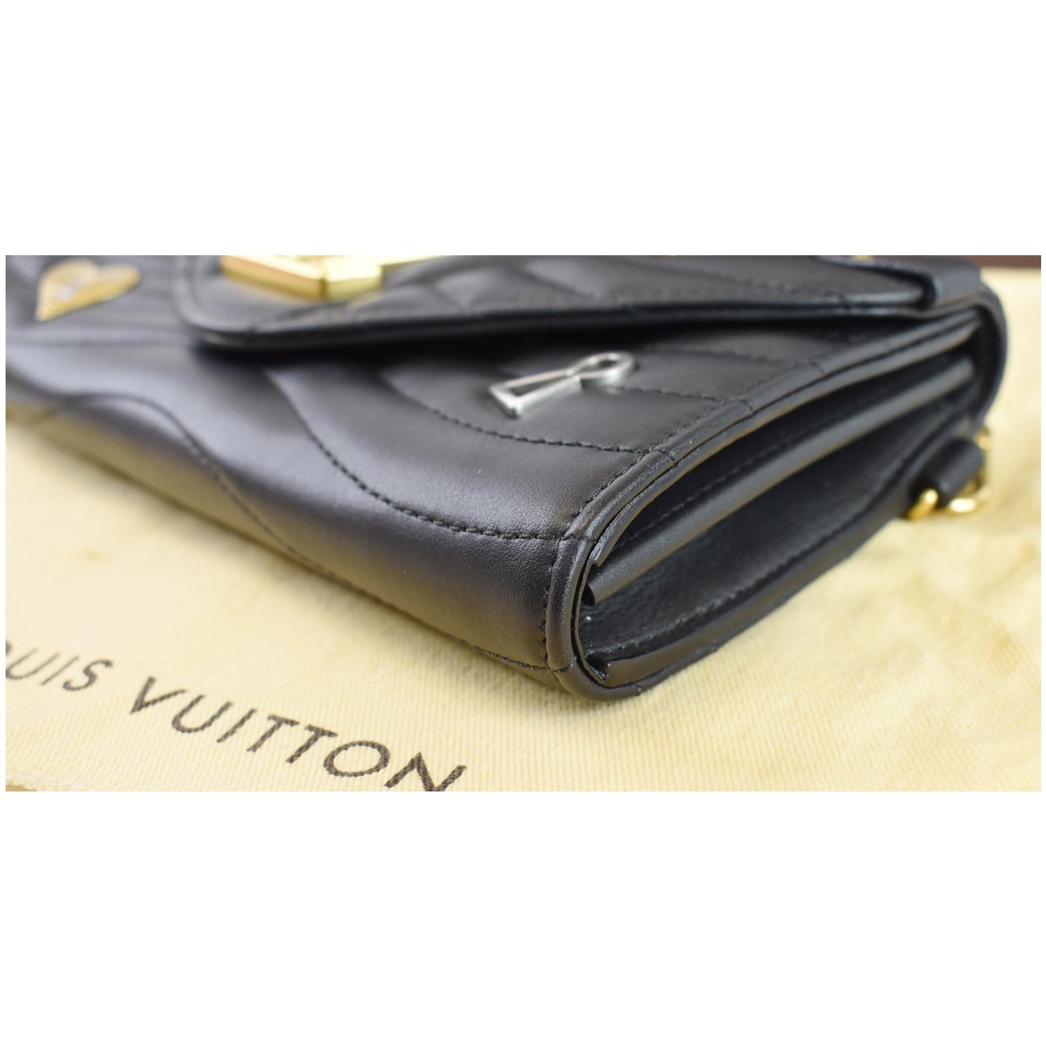 Louis Vuitton Womens New Wave Long Wallet Black Leather – Luxe