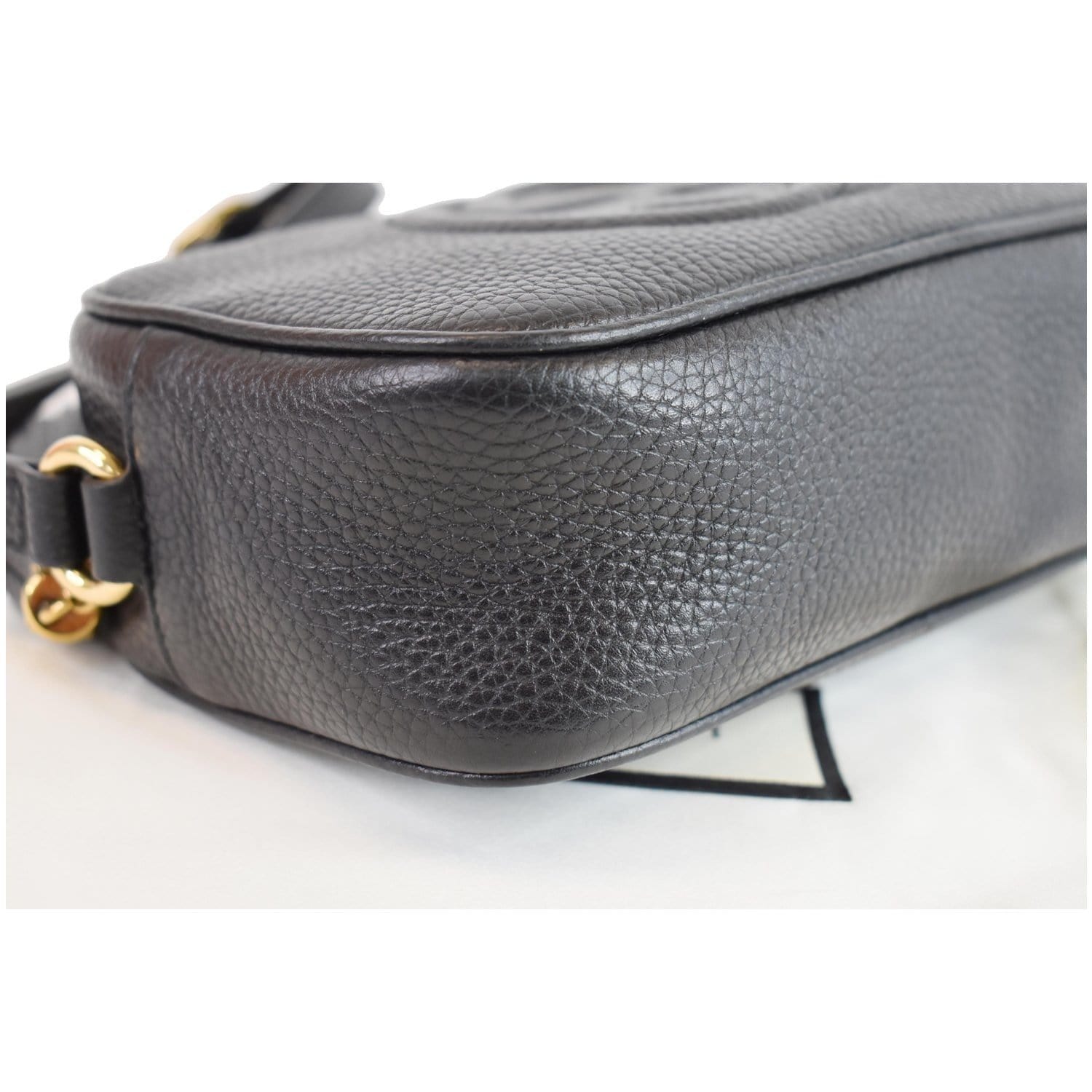GUCCI Soho Disco Small Leather Crossbody Bag Black 347994