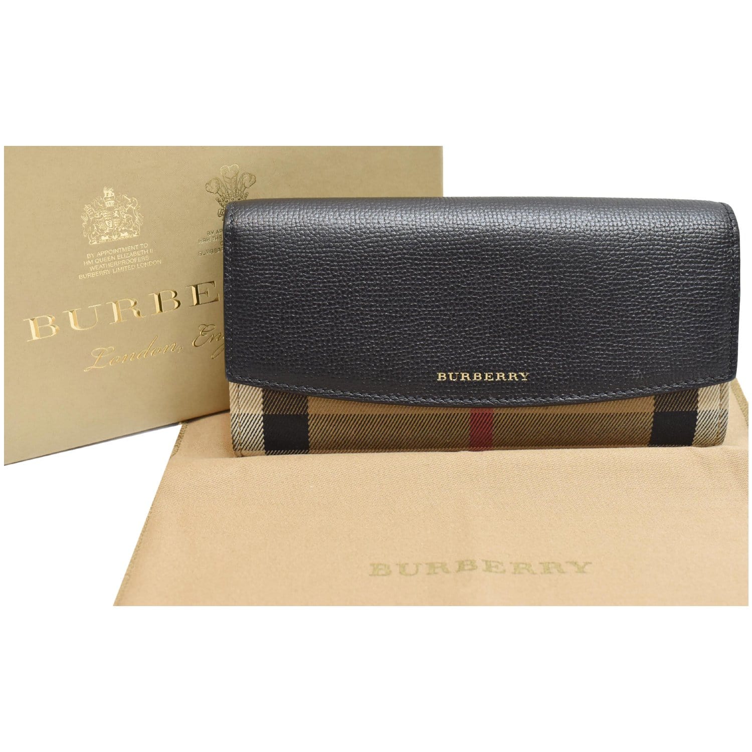 Burberry Porter Black Leather Flap Continental Long Wallet 80528311 $680