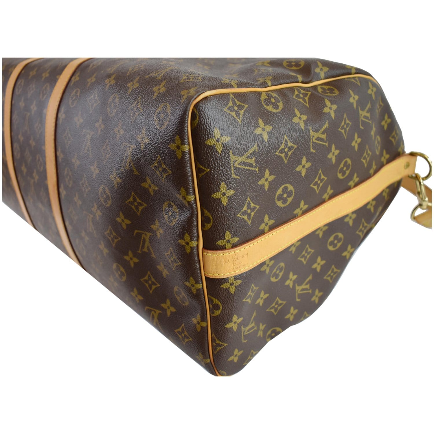 Louis Vuitton Monogram Keepall Bandouliere 60 Leather Brown Boston Bag 545
