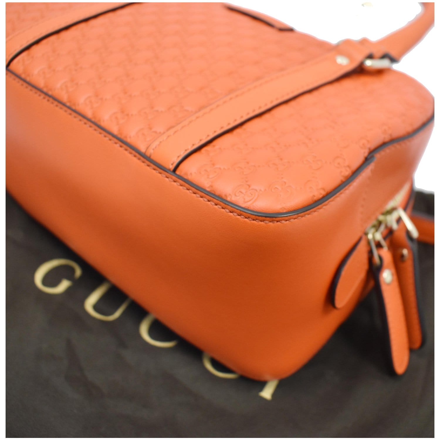 GUCCI Microguccissima Orange Calf Leather Satchel Margaux Borsa Crossbody  NEW