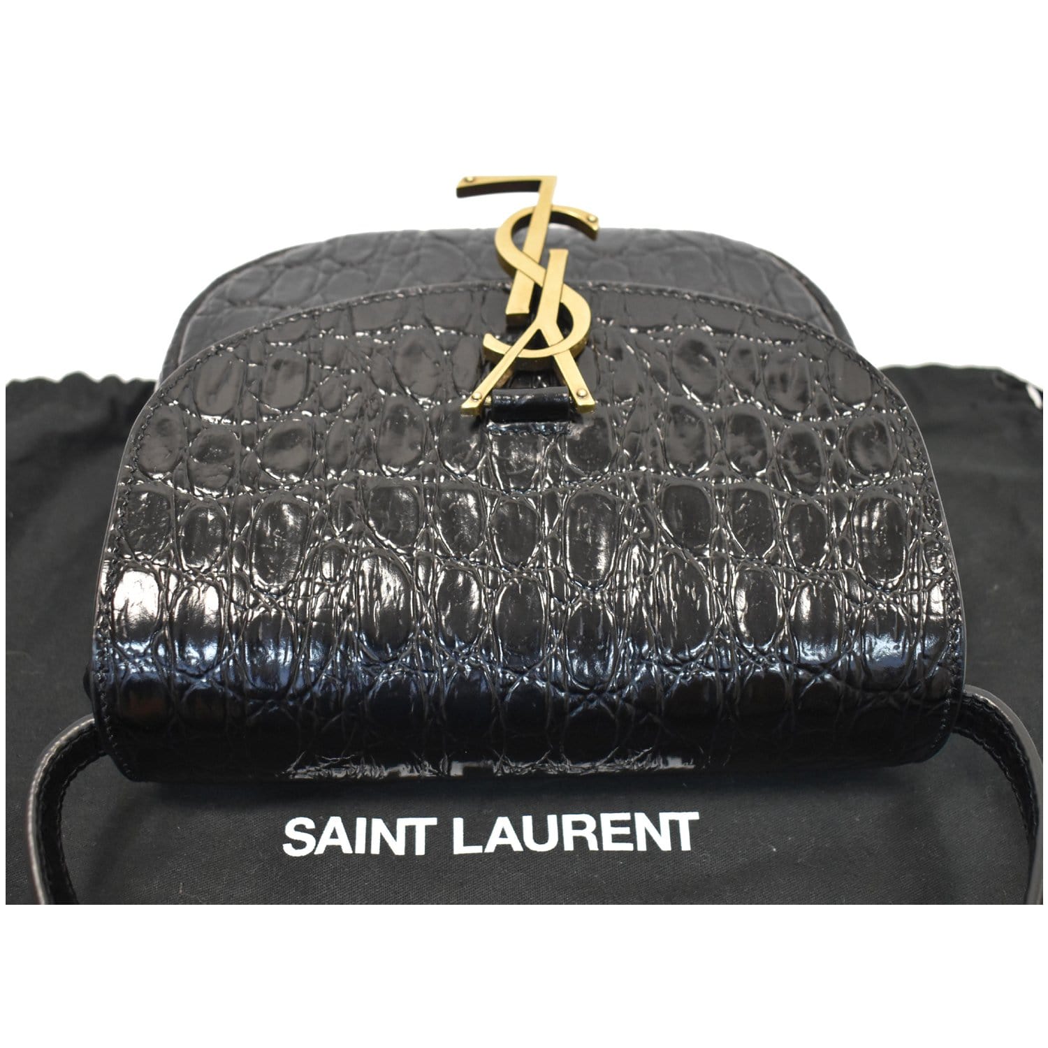 Saint Laurent Kaia Mini Leather Shoulder Bag in Black