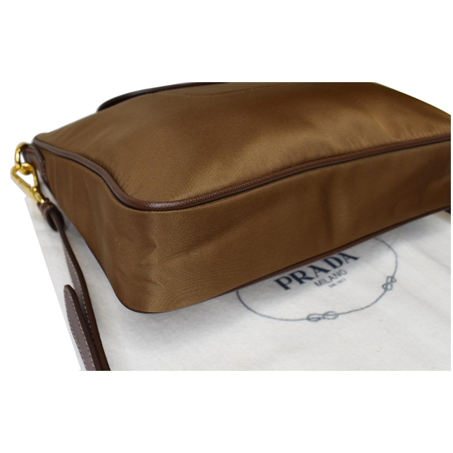 prada brown shoulder leather bag