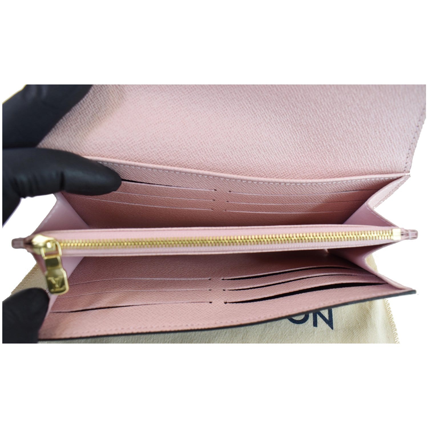 Pink Louis Vuitton Wallet Sarah Wallet NM Rose Ballerine Gold 