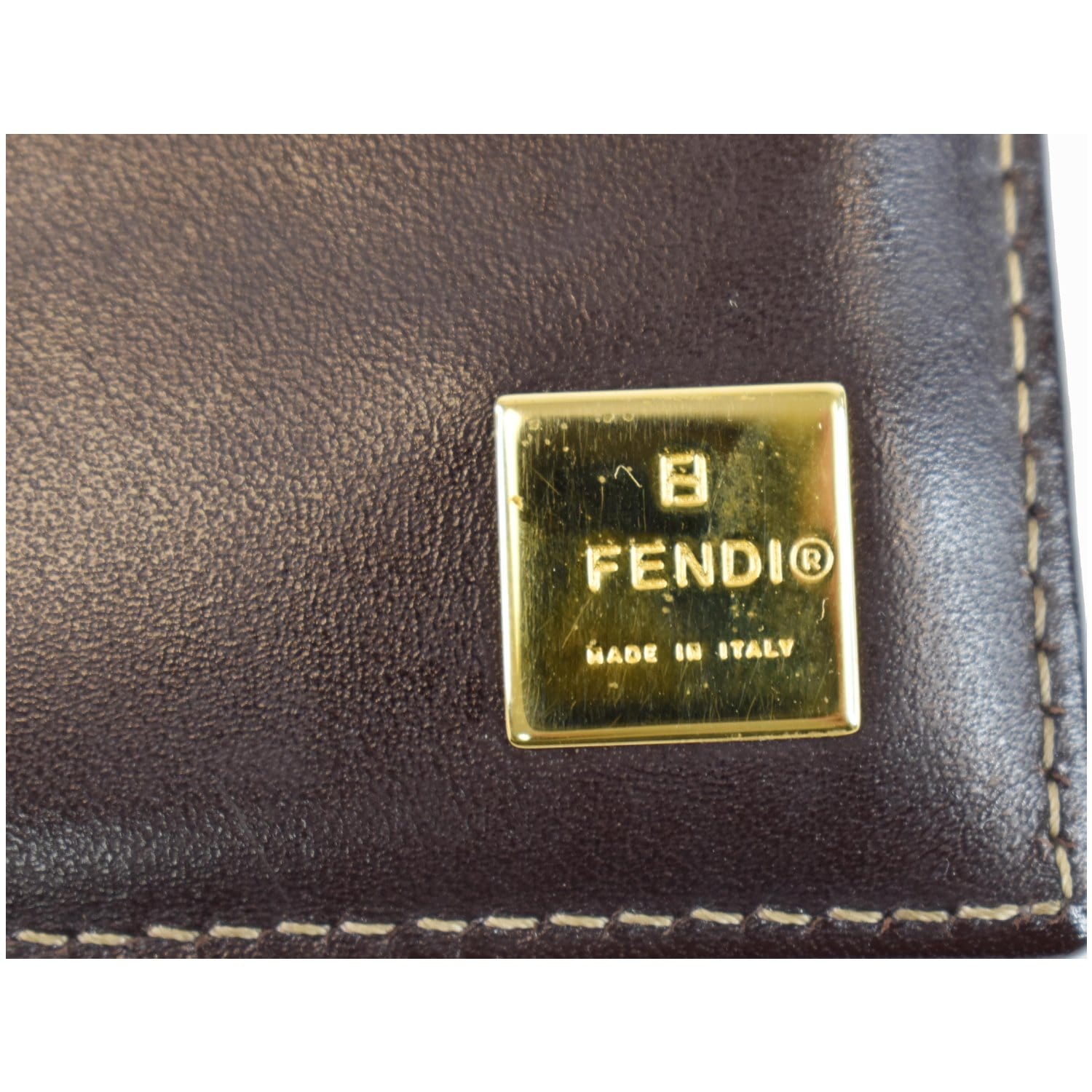 FENDI ZUCCA Compact Wallet Brown Unisex Vintage Authentic 