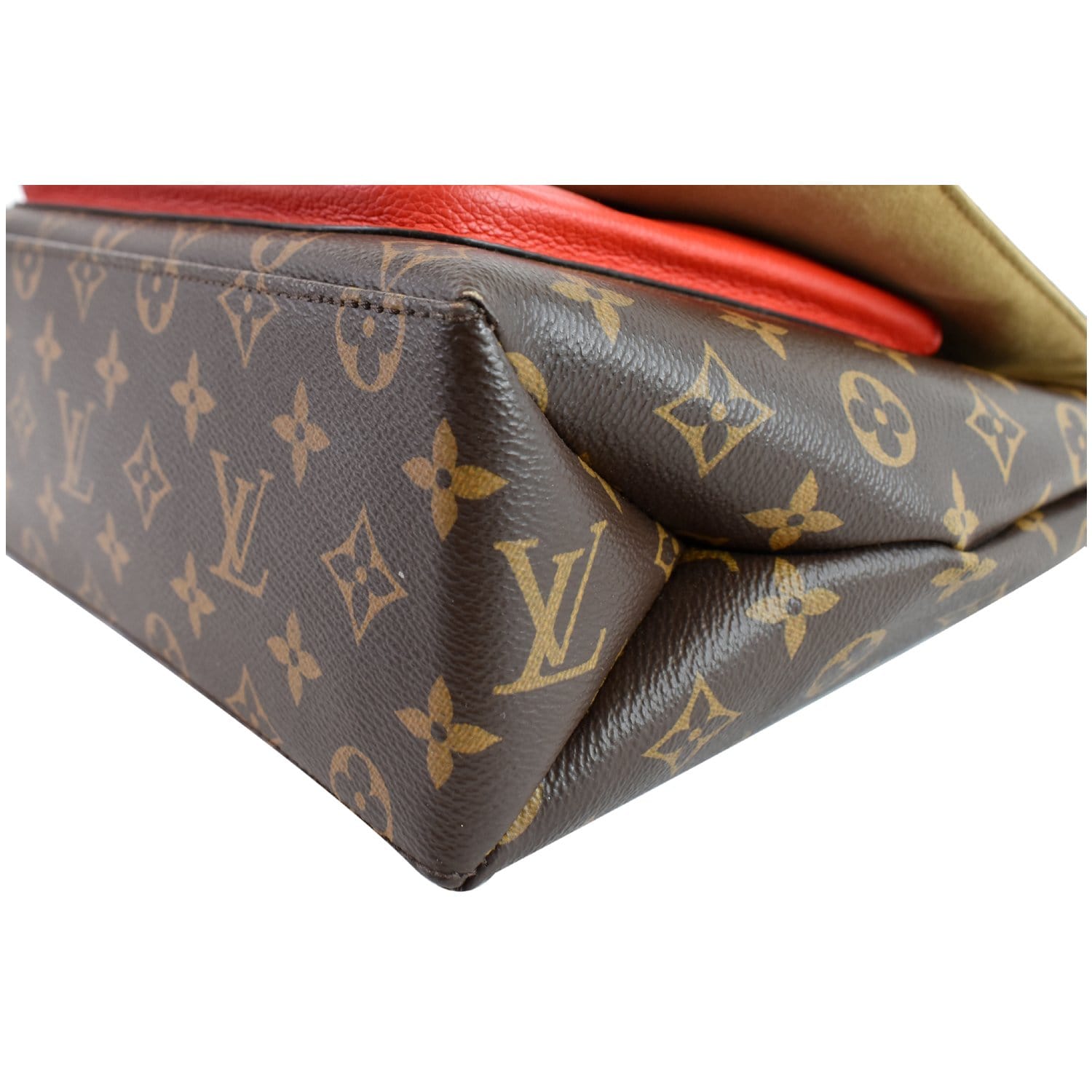 Louis Vuitton Marignan Brown Satchel Red Monogram Canvas Shoulder Bag -  MyDesignerly