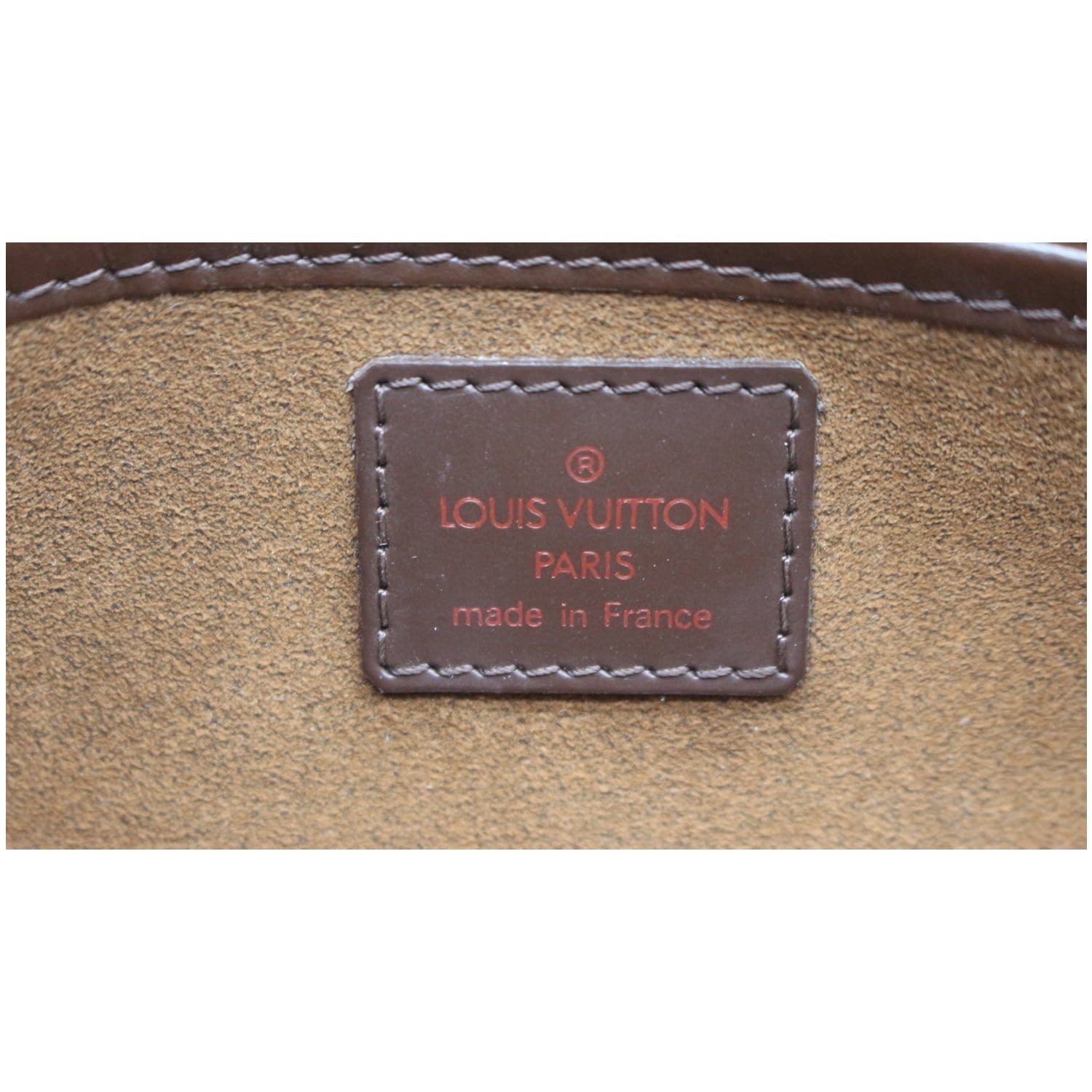Auth LOUIS VUITTON Damier Brown Leather Clutch Bag Purse Saint Louis #8878