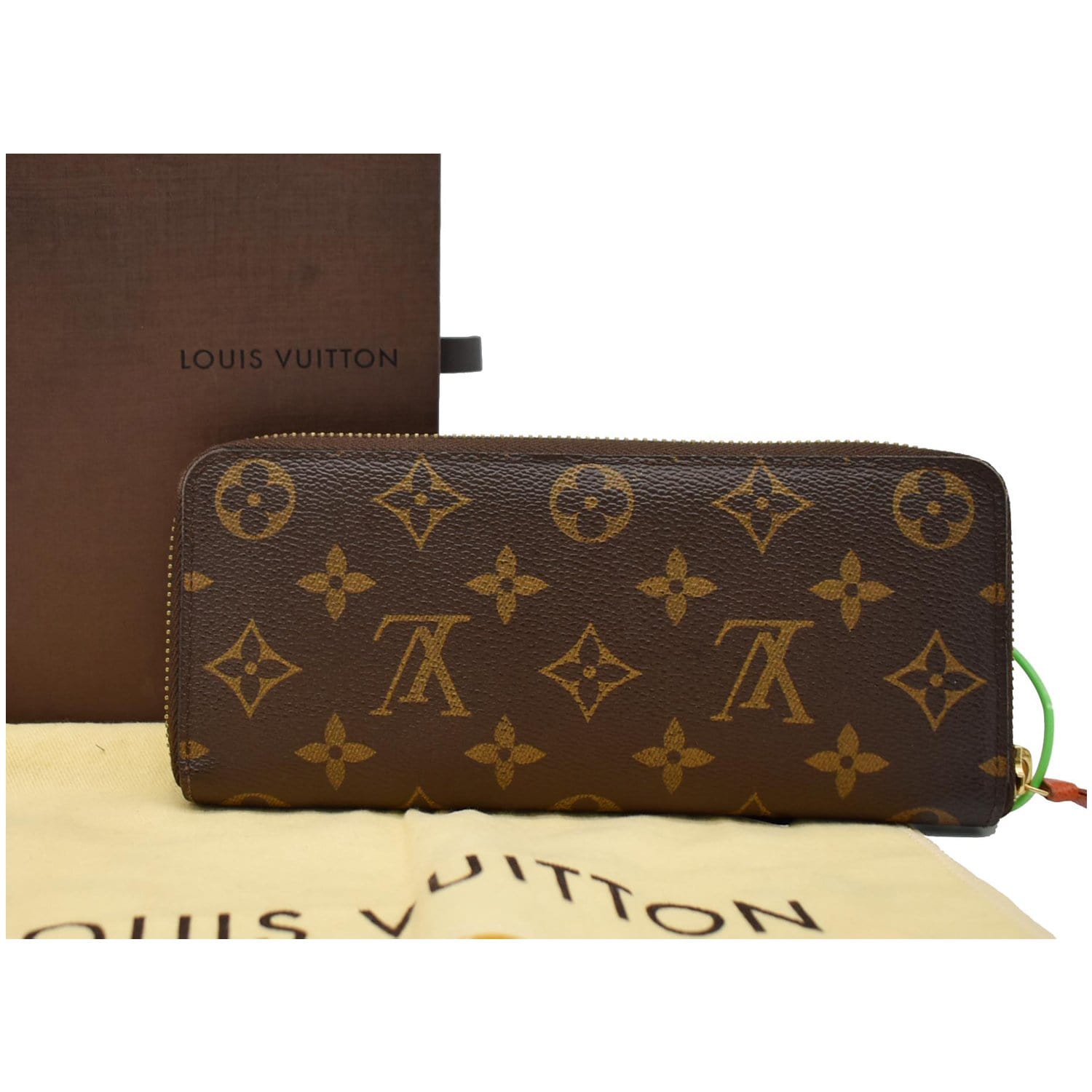 Louis Vuitton Brown, Pattern Print 2019 LV Monogram Clemence Wallet