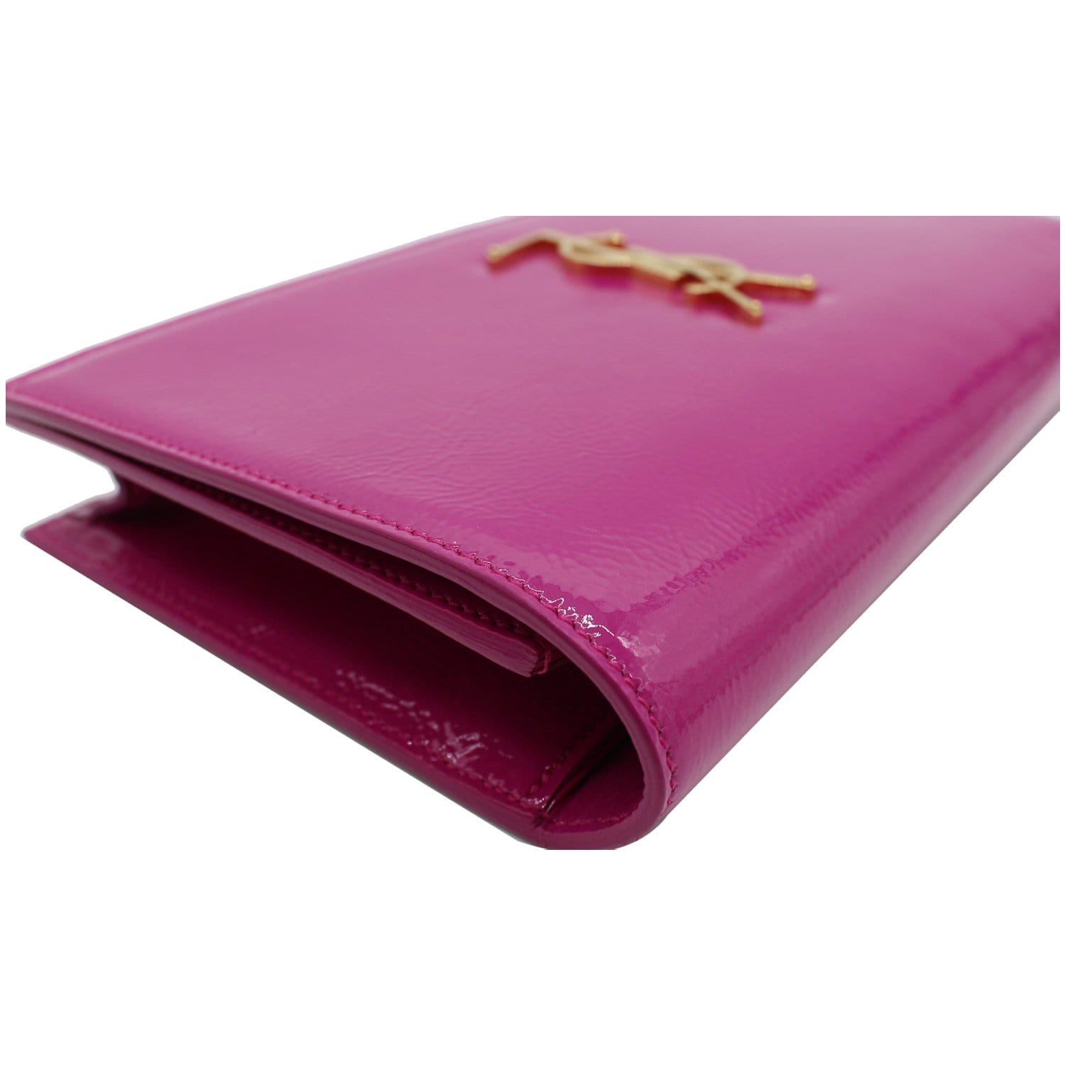 Belle de jour patent leather clutch bag Yves Saint Laurent Pink in
