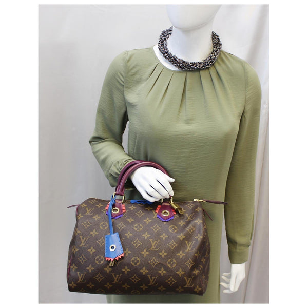 LOUIS VUITTON Totem Speedy 30 Monogram Canvas Satchel Bag-US