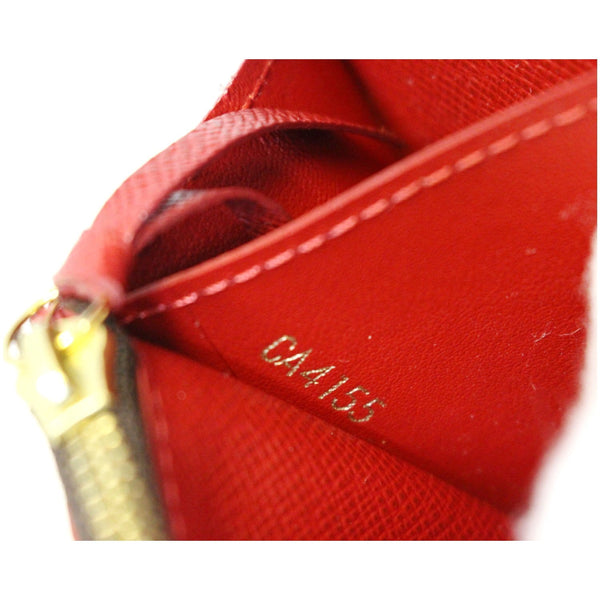 Louis Vuitton – Caissa Wallet Damier Ebene Red – Queen Station